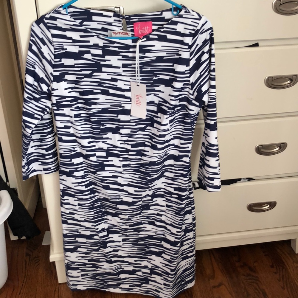 Long sleeve blue midi dress